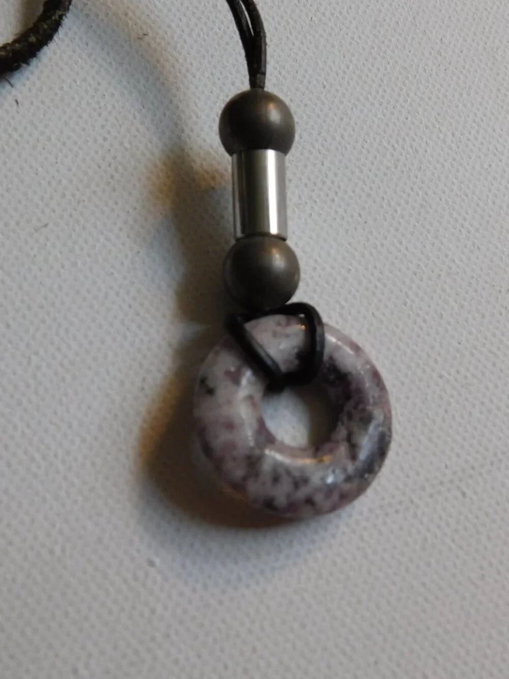 Boho Natural Stone Cord Necklace Lot 3pc Amethyst Quartz Ceramic Suede Choker